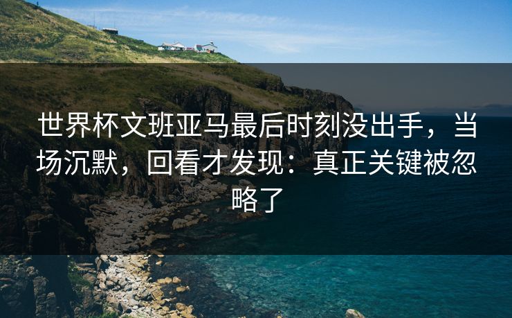 世界杯文班亚马最后时刻没出手，当场沉默，回看才发现：真正关键被忽略了