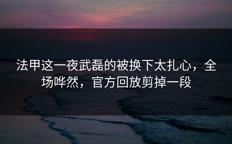 法甲这一夜武磊的被换下太扎心，全场哗然，官方回放剪掉一段